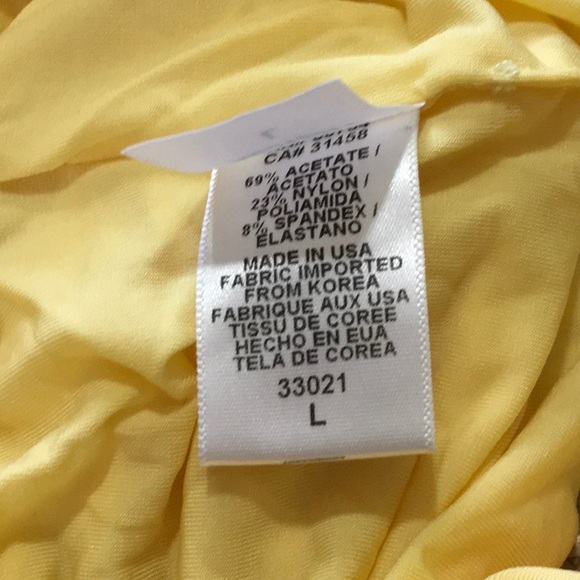 BCBG Maxazria Women's Yellow Fitted Halter Top - Picture 6 of 8